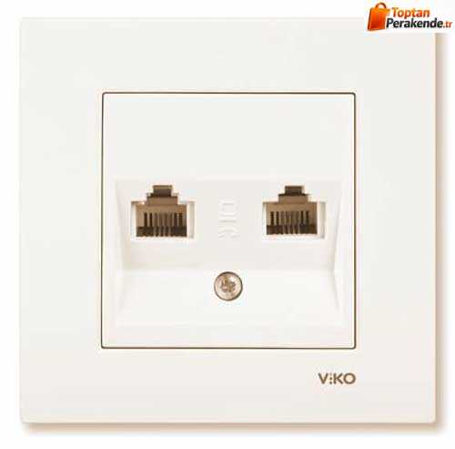 Viko Karre/Meridian Krem İkili Data Cat6 Mekanizma (Çerçeve Hariç) 90967279
